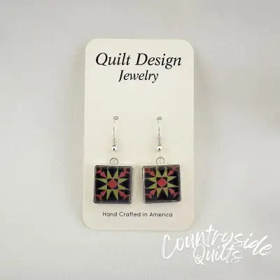 Quilt Earrings Arrow Star