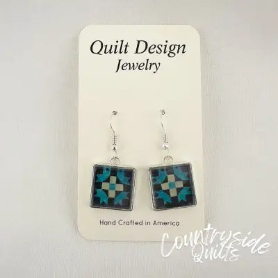 Quilt Earrings Corner Cross