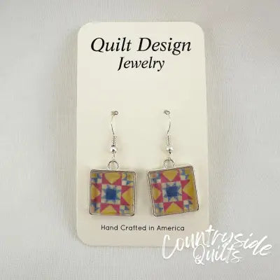 Quilt Earrings Galaxy Star