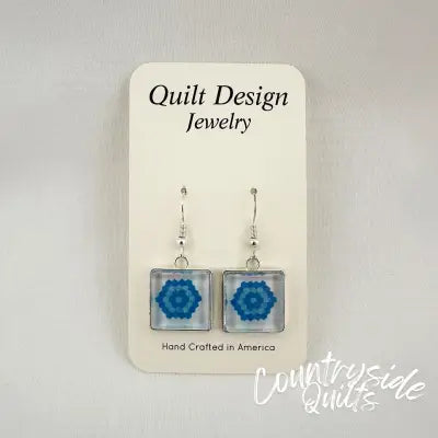 Quilt Earrings Grandma's Flower Garden