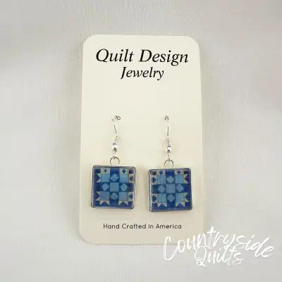 Quilt Earrings Patience Blue