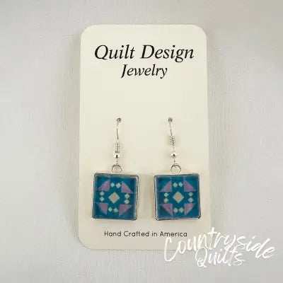 Quilt Earrings Triangle Trail