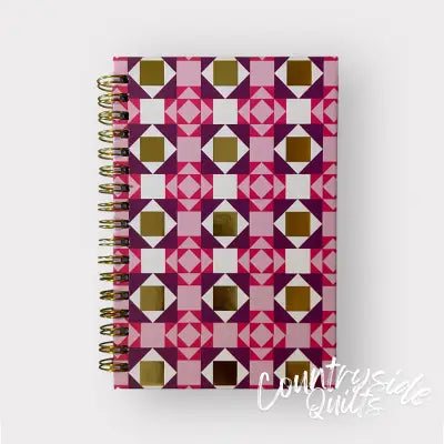 Quilt Jazz Spiral Notebook Pink