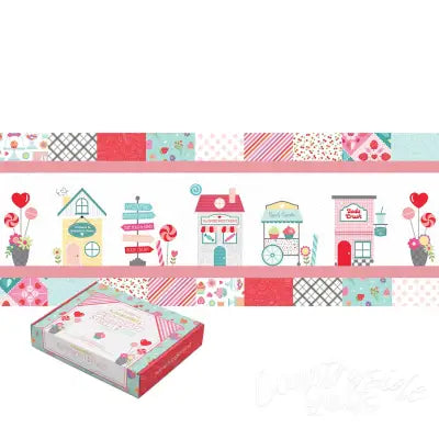 Quilt Kit Sweetheart Street Bench Pillow Fabric Kit, 16in x 38in.