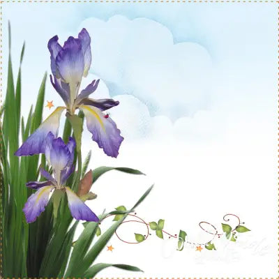Quilt Label Iris 2 per pack