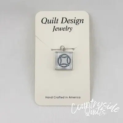 Quilt Pendants Double Wedding Ring Black and Grey