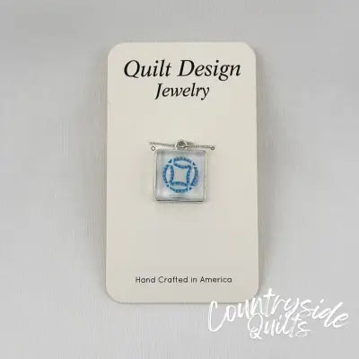 Quilt Pendants Double Wedding Ring Blue
