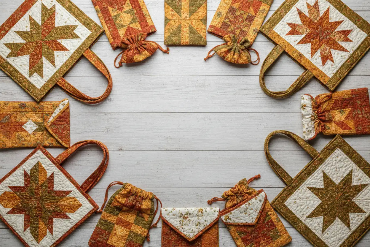 Quilted bags with text space