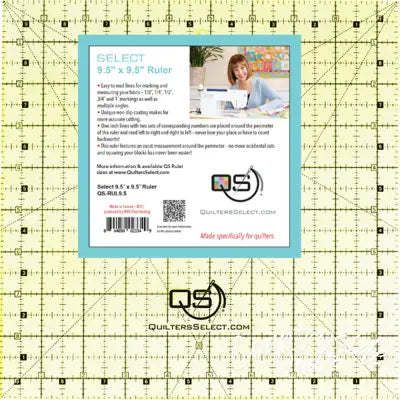 Quilter's Select Non-Slip Ruler 9-1/2in x 9-1/2in