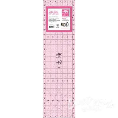 Quilter's Select Pink Poppie Cotton Non-Slip Ruler 6-1/2in x 24in