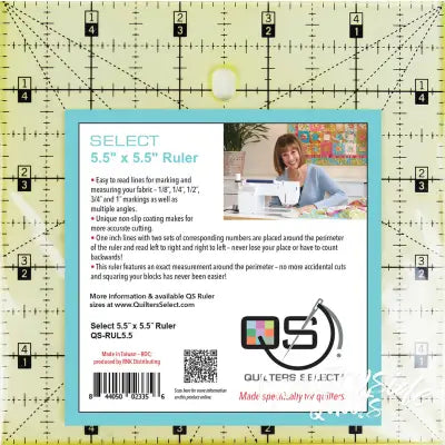 Quilter's Select Quilting Ruler 5-1/2in x 5-1/2in