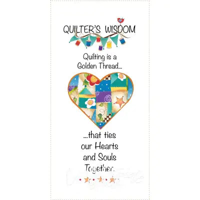 Quilter's Wisdom - Heart Fabric Art Panel