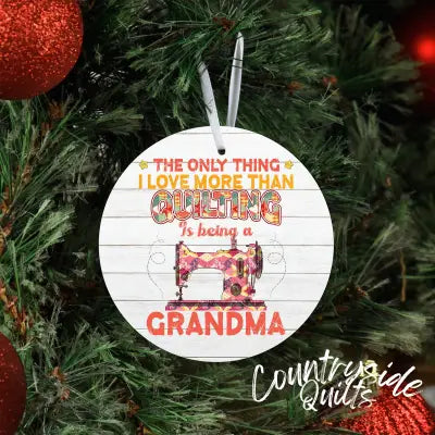 Quilting Grandma 1 Metal Ornament