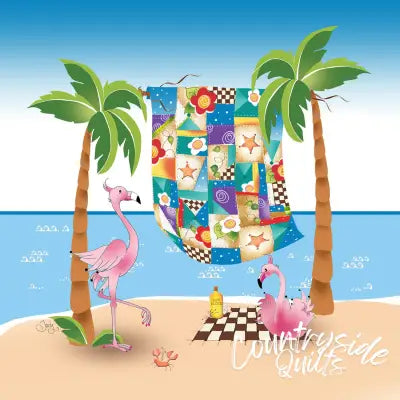 Quilting by the Sea Fabric Art Panel