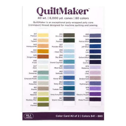 QuiltMaker Color Card No. 2 Thread 15-9-2