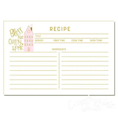 Quilty Home Recipe Cards