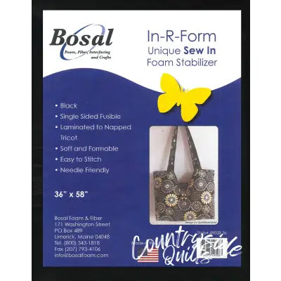 In-R-Form Single Sided Fusible Foam Stabilizer Black 58in x 36in