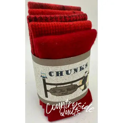 Rad Reds Wool Chunks 5pc 9in x 10in