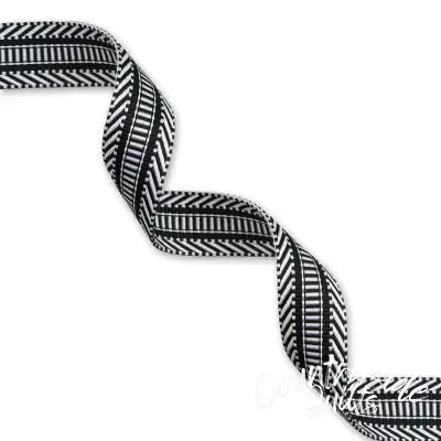 Railroad Track Black/White Webbing 1-1/2in x 3 yd