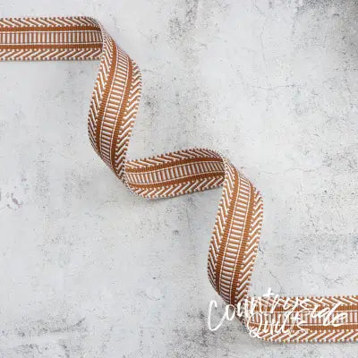 Railroad Track Tan/White Webbing 1-1/2in x 50yd