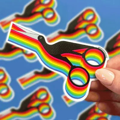 Rainbow Stock Scissor Stickers 6pk