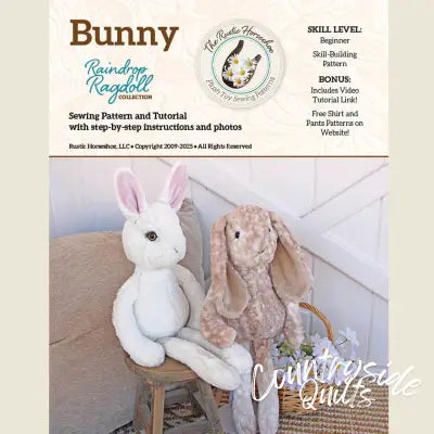 Raindrop Ragdoll Bunny Sewing Pattern and Tutorial
