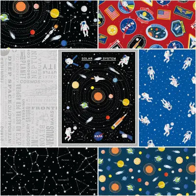 Reach for the Stars with NASA 1 Yard Bundle Black, 7pcs