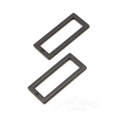 Rectangle Ring Flat 1-1/2in Black Metal Set of Two