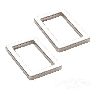 Rectangle Ring Flat 1in Nickel Set of Two