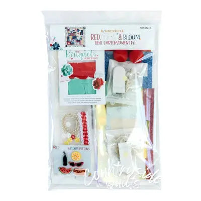 Red White & Bloom - Embellishment Kit