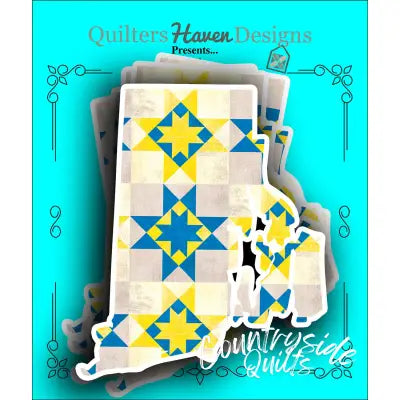 Rhode Island Quilt Sticker 6pk