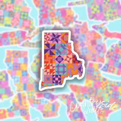 Rhode Island State Quilt Stickers 6pk