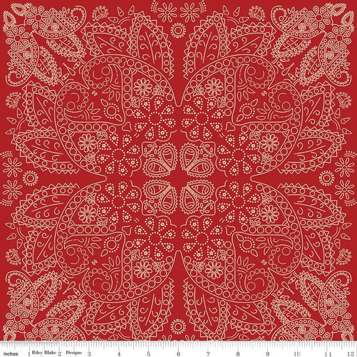 Riley Blake Designs Cowboys Bandana Barn Red 44’’