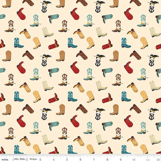 Riley Blake Designs Cowboys Boots Cream 44’’ / 45’’