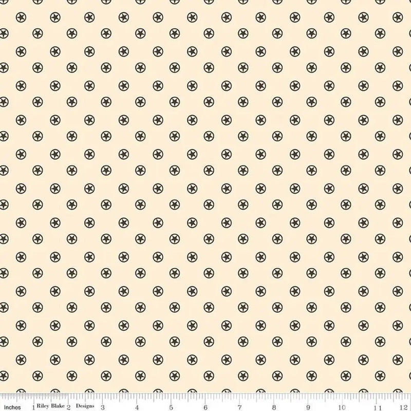 Riley Blake Designs Cowboys Circle Stars Cream 44’’