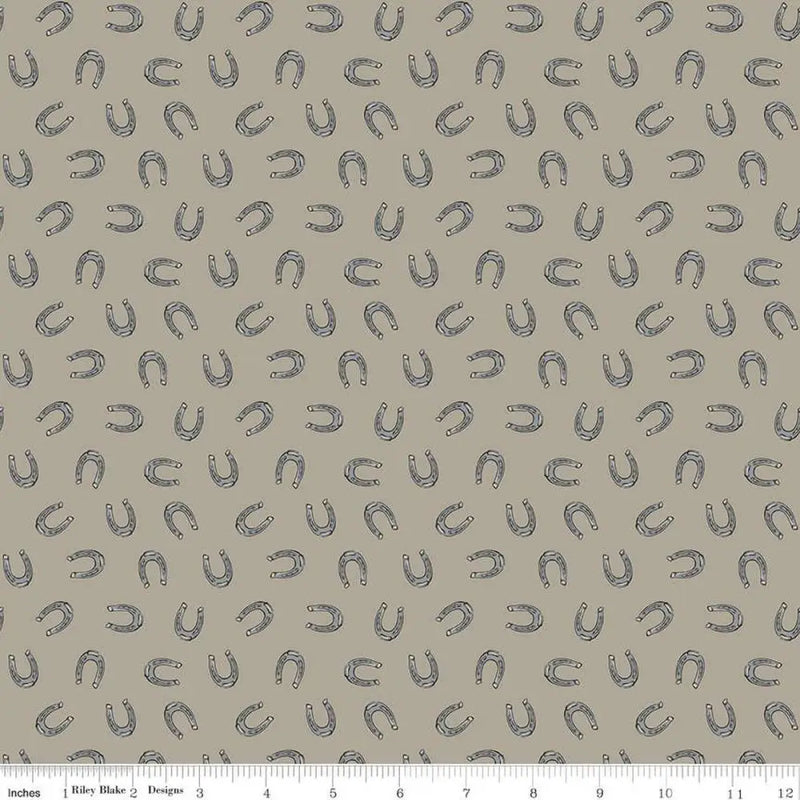 Riley Blake Designs Cowboys Horseshoes Khaki 44’’