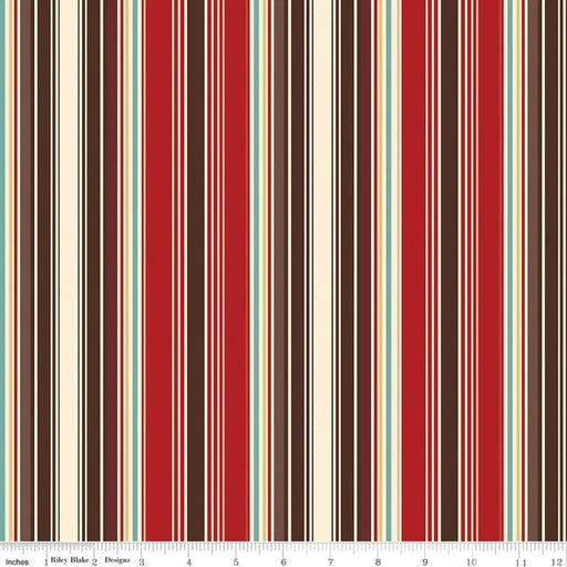 Riley Blake Designs Cowboys Stripes Barn Red 44’’