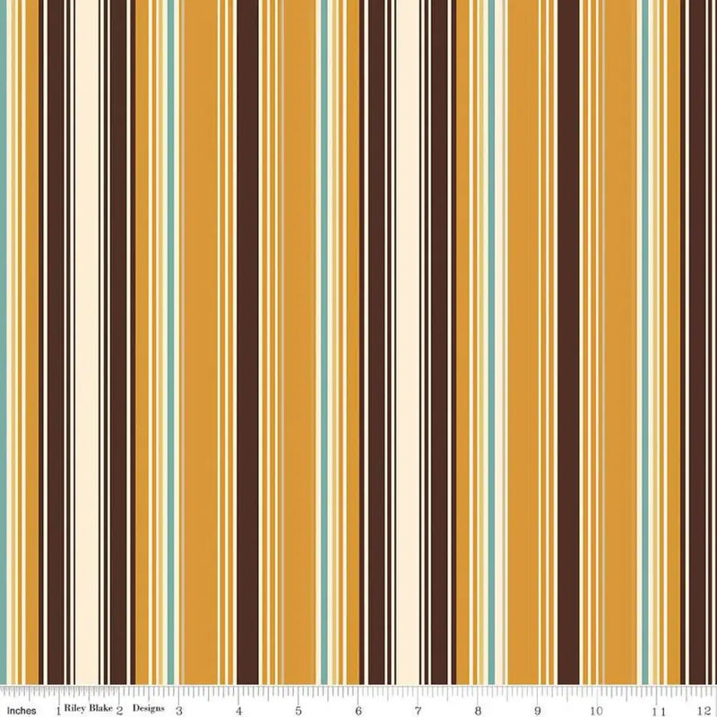 Riley Blake Designs Cowboys Stripes Ochre 44’’