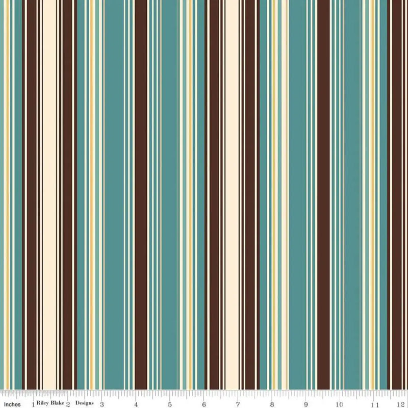 Riley Blake Designs Cowboys Stripes Teal 44’’