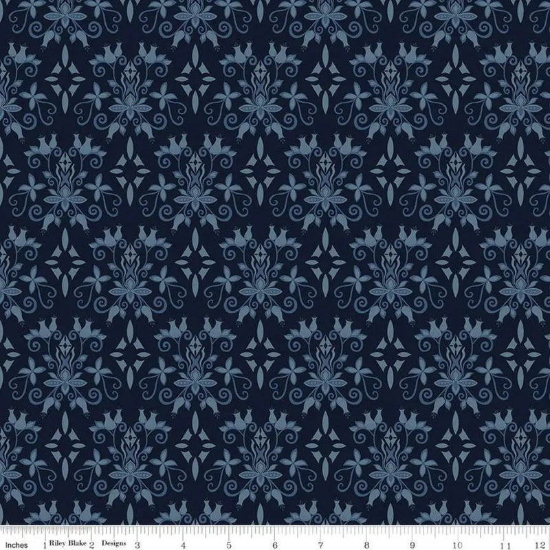 Riley Blake Designs Curated Blooms Damask Midnight 44’’
