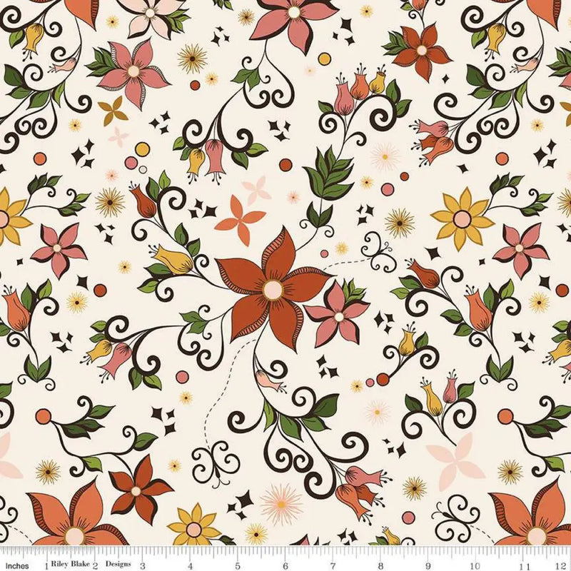Riley Blake Designs Curated Blooms Main Cream 44’’