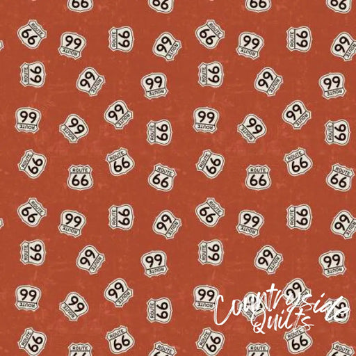 Riley Blake Designs Route 66 Signs Rust 44’’ / 45’’