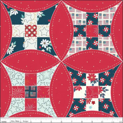Riley Blake Designs Sweet Freedom 108 Wide Back Red