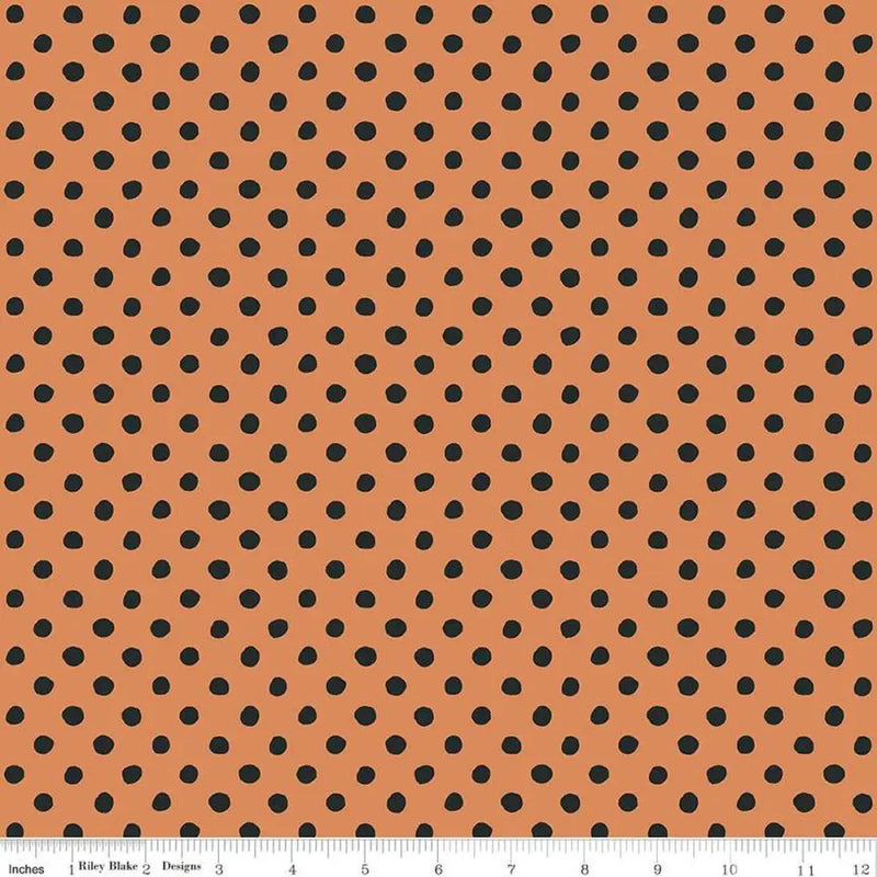 Riley Blake Designs - Trick or Treat Dots Orange 44’’