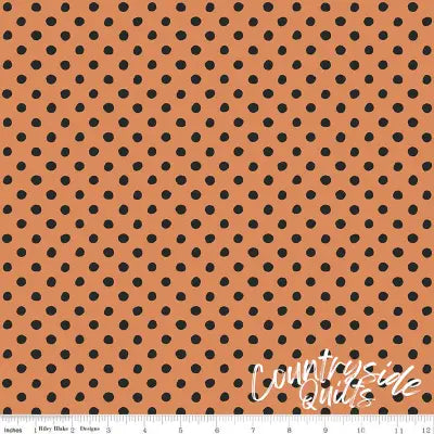 Riley Blake Designs - Trick or Treat Dots Orange 44’’