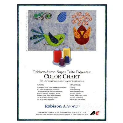 Robison Anton Polyester Thread Paper Color Chart