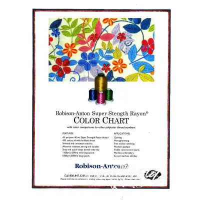 Robison Anton Rayon Thread Paper Color Chart