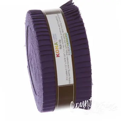 Roll Up Kona Solids Purple Color 40pcs 2-1/2in Strips