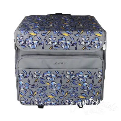 Rolling Serger Case Blue Grey Floral