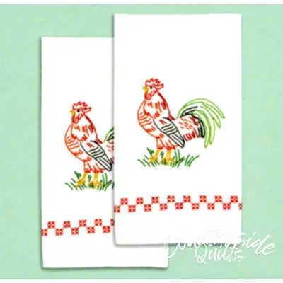 Rooster Hand Towels 17in x 28in